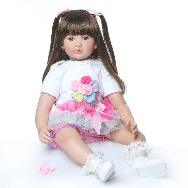 

Bebe reborn high quality 60cm big size reborn toddler princess Silicone vinyl adorable Lifelike Baby Bonecas girl reborn menina