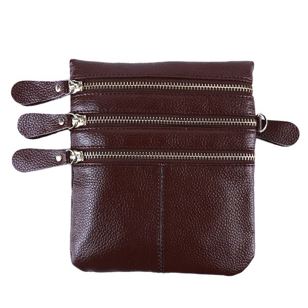 

pu leather simple three zipper messenger bag shoulder bag vertical section small lady purse crossbody multi-bag