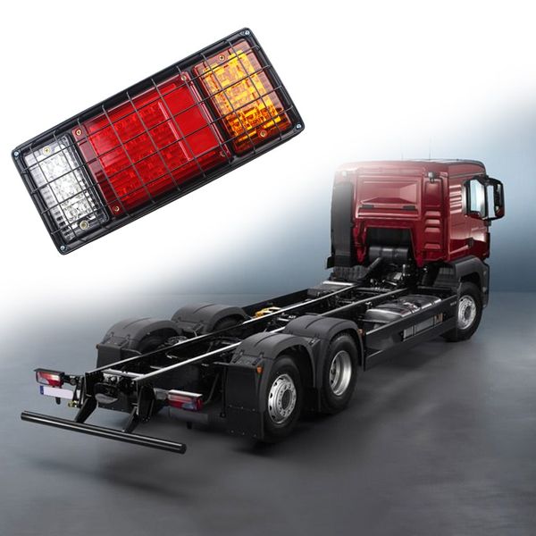 

2pcs 12v 80 leds metal frame brightness tail slight brake lights rear indicator light for truck trailer waterproof