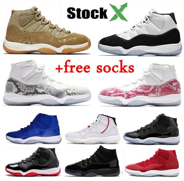 

snakeskin 11 basketball shoes 11s bred red dragon snakeskin cool grey cap and gown gamma women mens trainers sneakers 5.5-13 with socks