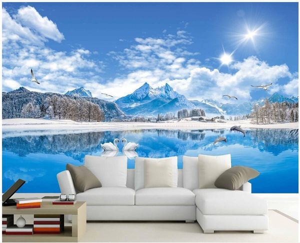 Wdbh 3d Wallpaper Custom Photo Beautiful Scenery Of Swan Lake