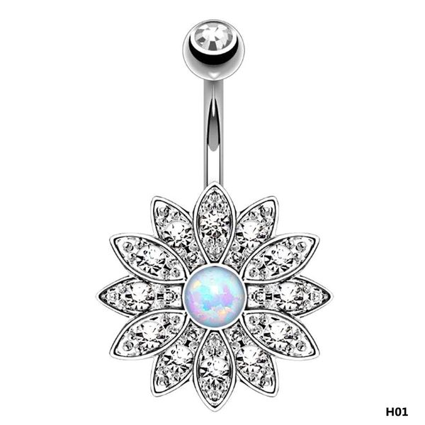 

holy lotus navel piercing belly button rings industrial piercing, Slivery;golden
