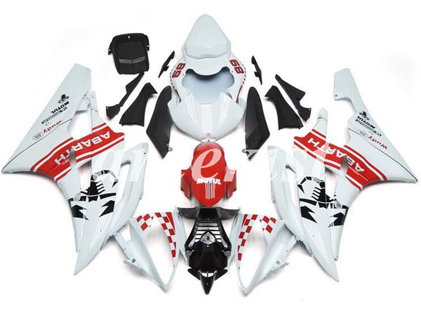 

новый abs инъекция мотоциклов обтекатели комплекты подходит для yamaha yzf-r6 2006 2007 06 07 r6 red white