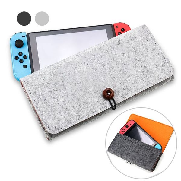 

Wool Felt Case For Nintendo Switch Cover with 5 Game Cards Large Capacity Protective Divide Layered Bag Travel Carrying Pouch Shockproof Box