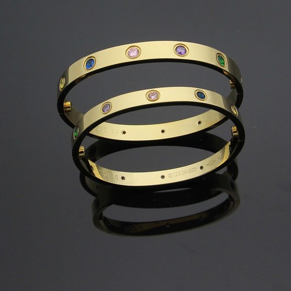 

2019 luxury new fashion brand bracelet titanium steel coloured diamond charm women and temperament men love bracelet jewelry wholesale, Black