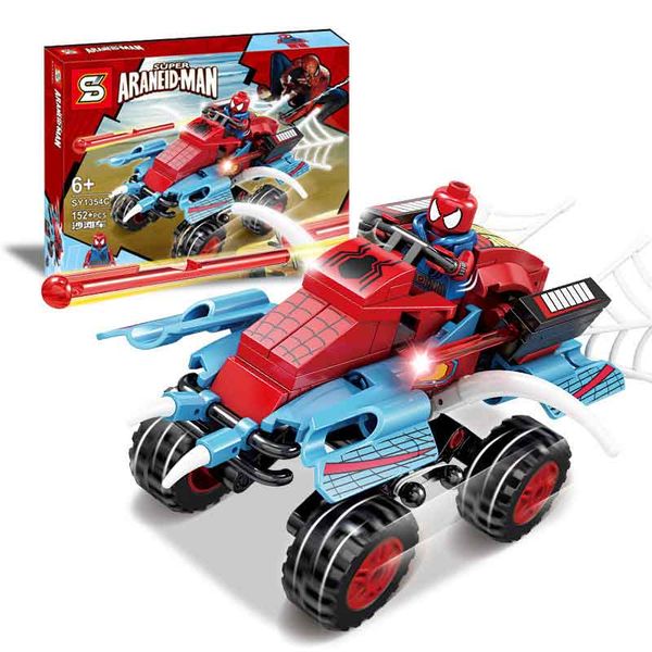 

kids building blocks children's puzzle building blocks gift box set spiderman car diy toys children christmas gifts birthday gifts kids