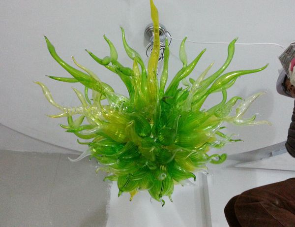 

tiffany style 100% modern art green blown glass chihuly style chandelier light led bulbs hand blown murano glass pendant lamps for lvingroom