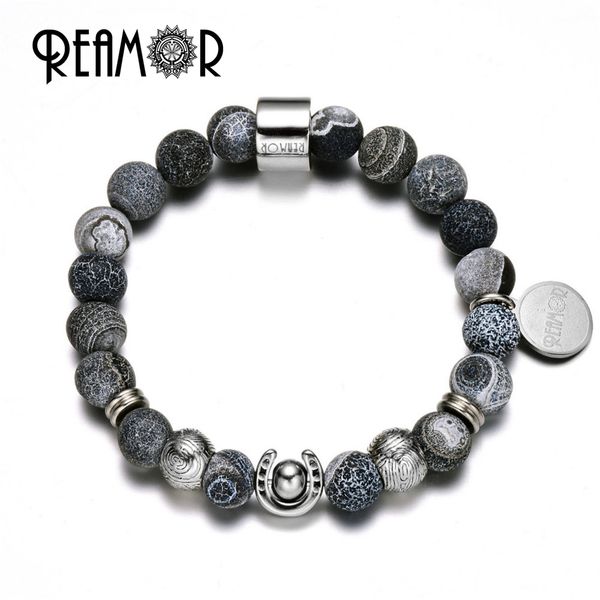 

reamor из нержавеющей стали лаки horsesshoe beads соответствуют природные wheathring черный оникс strand шариков stretch браслеты для мужчин, Golden;silver