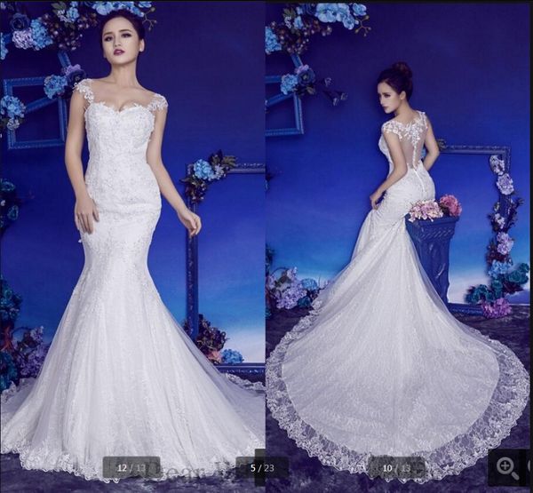 

платье-де-феста vestido 2019 белое кружевное свадебное платье с открытой спиной сексуальные аппликации из бисера с короткими рукавами свадеб, White