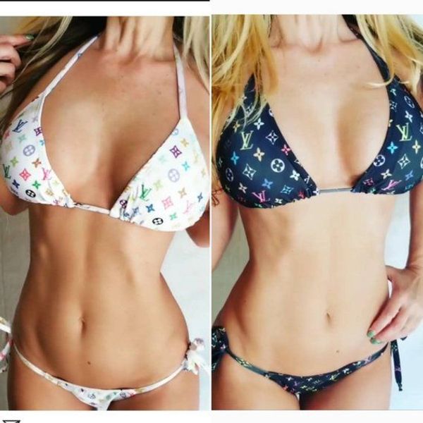

женщины лето холтер синий bikini цветочные печатный крест-накрест две пьесы купальник с низкой талией трусы brazilizan с плеча пляжа bathing, White;black