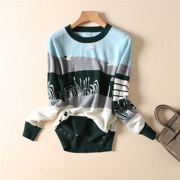 

новая зимняя женская одежда воротник свитер свитер f9158 озеро ландшафтный дизайн, White;black