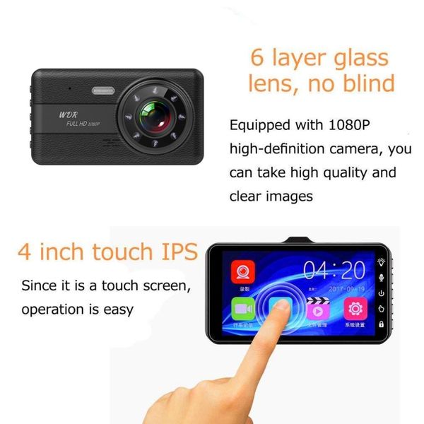 

new bt525 4.0 inch 1080p lens full hd car dvr camera 170 degree rearview car dash camera g-sensor auto recorder dfdf