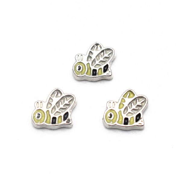 

selling 20pcs/lot golden bee alloy floating charms living glass memory floating lockets charms for diy accessory, Bronze;silver