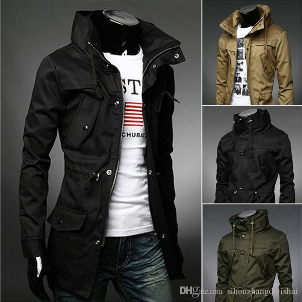 

new 2020 autumn winter fashion mens trench coat men long coat winter jacket man long coat outdoor overcoat g186, Tan;black