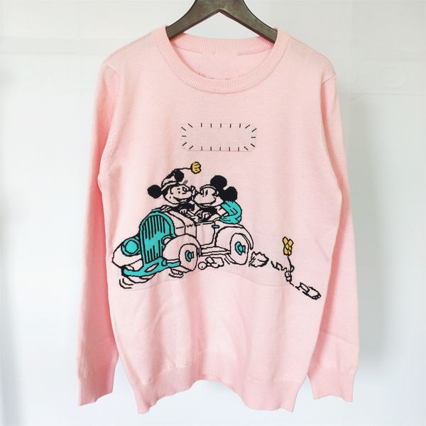 

luxury women sweaters 2020 new fashion designer sweater jacquard round neck long sleeve pullover ladies pull femme size s-l, White;black