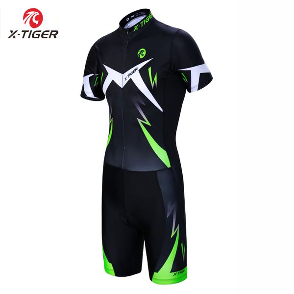 

x-tiger short sleeve triathlon running swimming cycling jerseys compression sponge padded mtb bike jersey ropa de ciclismo, Black;red