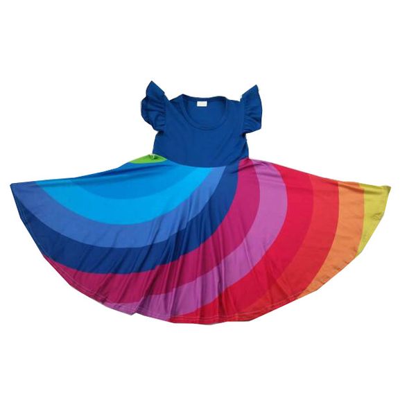 

new summer children's party rainbow twril dress boutique baby girls dress designs, White