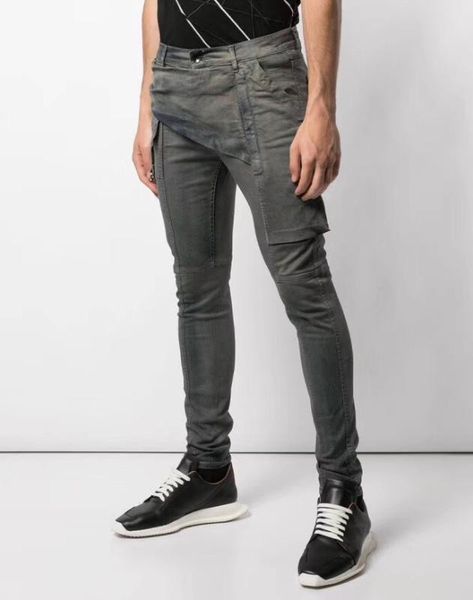 

hi street men stretchy skinny cargo jeans, Blue