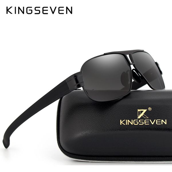 

kingseven fashion driving sun glasses for men polarized sunglasses uv400 protection brand design eyewear high quality, White;black