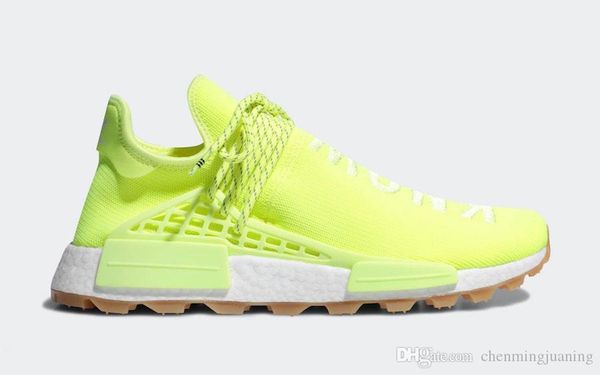 

authentic pharrell williams hu prd gum pack solar yellow men women running shoes human race pink black cream white sneakers ef2335
