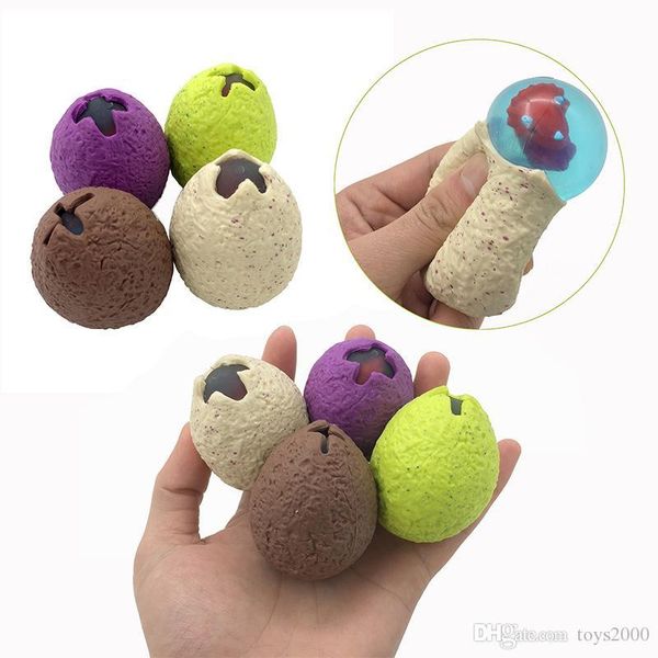 Anti Stress Dinossauro Ovo Novidade Divertido Splat Uva Ventilação Bolas Squeeze Stress Reliever Mordaça Piadas Práticas Brinquedo Engraçado Gadgets