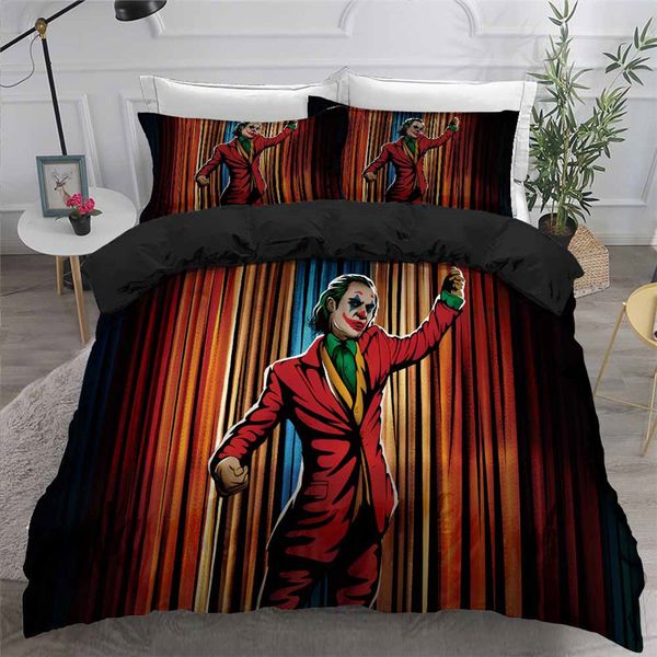 

helengili 3d bedding set clown joker print duvet cover set bedcloth with pillowcase bed home textiles #jo16