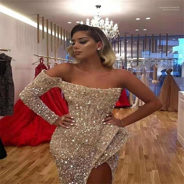 

neck irregular split sequins panelled womens designer evening dresses formal females clothing womens casual dresses fashion slash, Black;gray