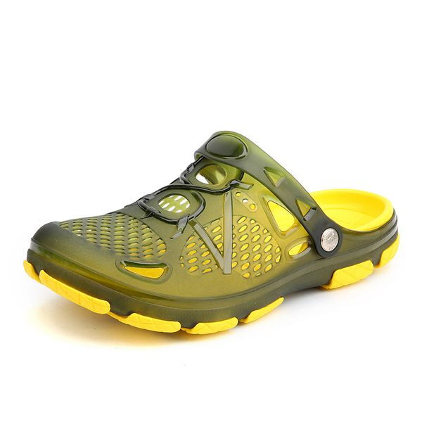 

2019 summer korean-style trend sandals hole slippers men garden shoes male student's sandals anti-slip fashion slipper, Black