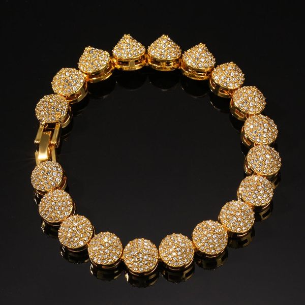 

2019 new arrived men hip hop iced out bling bracelet male hiphop conical chain bracelets charm jewelry luxury gift, Black