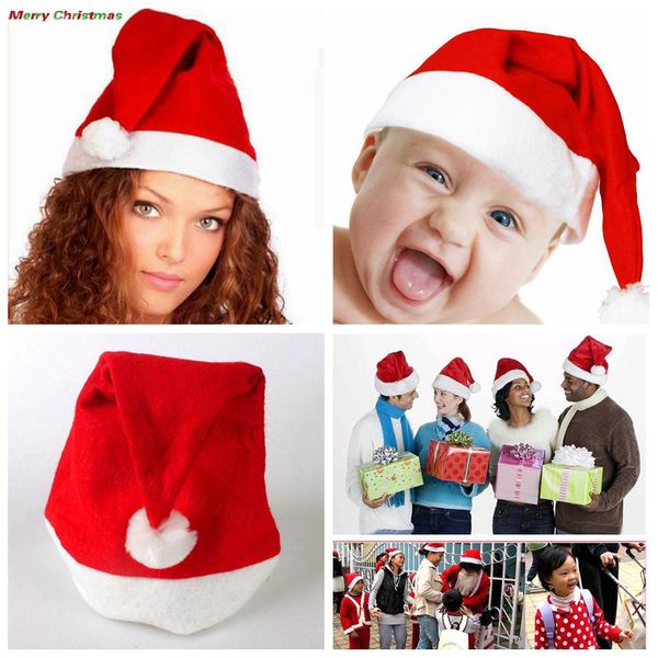 

red santa claus hat ultra soft plush christmas cosplay hats christmas decoration adults and children party hats tree ornament fa3108