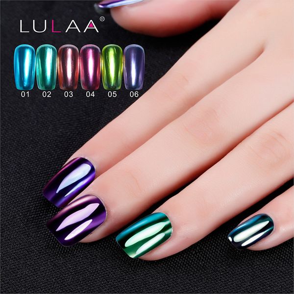 

lulaa 6ml mirror effect coat metal nail polish multi-color paint oat enamel metallic nail art lacquer tips design diy