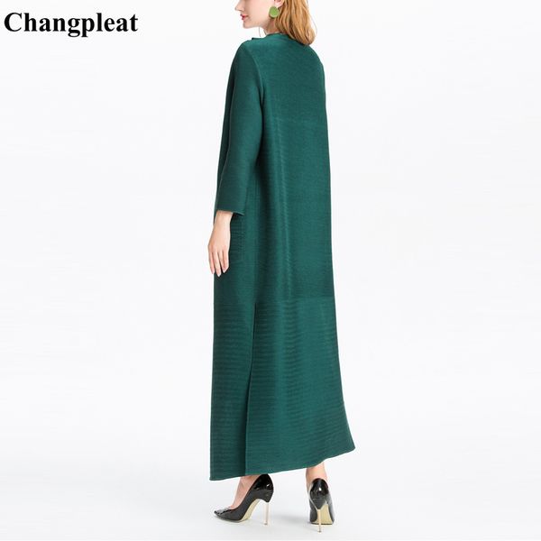 

changpleat 2019 spring new solid women trench miyak pleated fashion design large size split hem female long coats cardigan tide, Tan;black