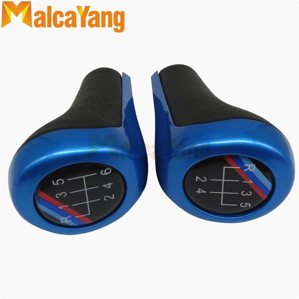 

blue with 3 lines 5 speed 6 speed gearshift shift knob shift handball lever high-end leather for e38 e39 e46 e53 e60