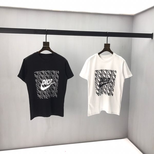 

2020ss spring and summer new high grade cotton printing short sleeve round neck panel t-shirt size: -l-xl-xxl-xxxl color: black white 0z24, White;black