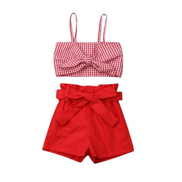 

мода леа младена одежд малей baby girl outfit кѬанй ве bowknot плед Ѭемен crop оп, White