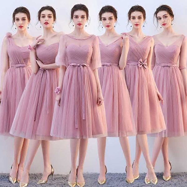 

bridesmaid dress female new wedding dress sister group bridesmaid long sister skirt small graduation evening, Red