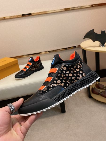 

2020 colorful reflection men's casual shoes platform fashion luxury sneakers leather orange retro coach shoes canvas shoes rhdwx, Black