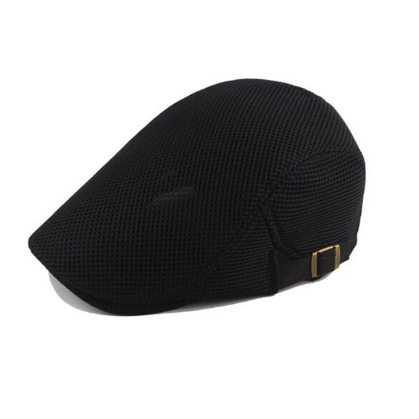 

летняя сетка береты берет регулируемой папа hat hat grass пряжа шлемы sun flat cap мужчины женщина берет твердые дышащий unisex, Blue;gray