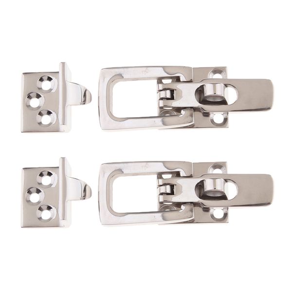 

2 set 316 stainless steel boat swivel eye locking hasp latch, door gate clasp lock, marine yacht cabinet hardware