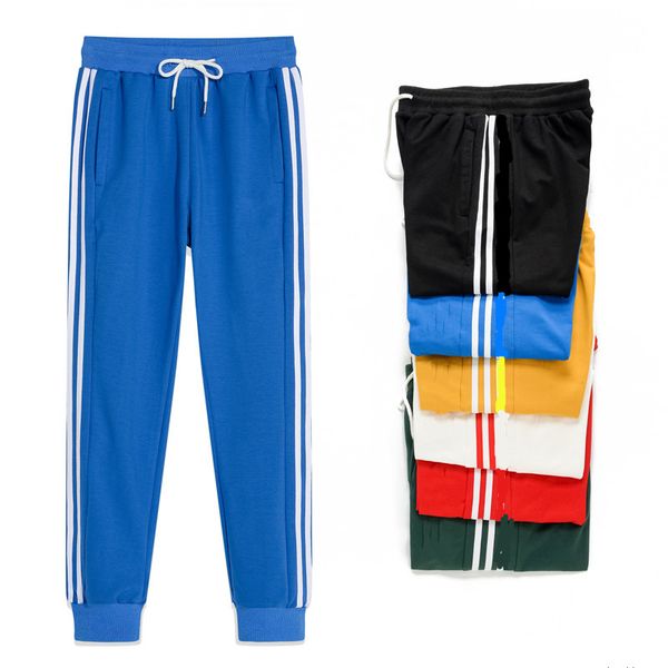 

mens designer joggers casual trousers hip-hop pants fashion brand sweatpants stripes panalled pencil jogger pants plus 8color k50-8h, Black