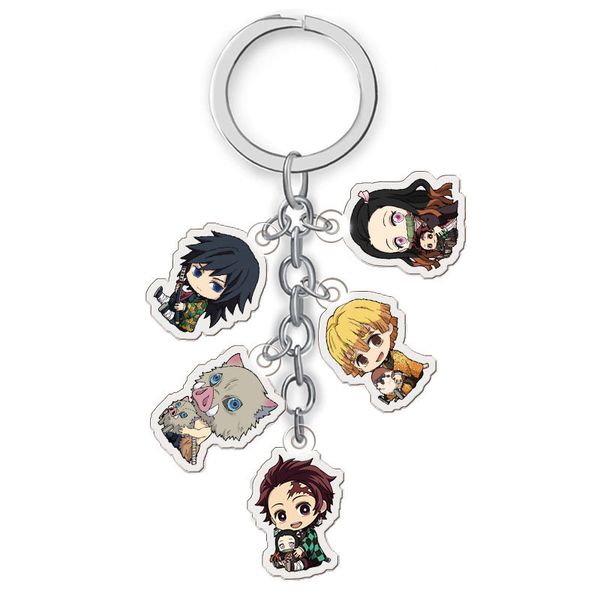

аниме demon slayer kimetsu нет yaiba keychain мультфильм рис kamado tanjirou nezuko акриловые подвесной брелоков, Slivery;golden
