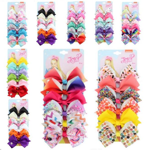 

6pc lot jojo bow hairpin for baby girl 5inch wia tyle unicorn heart printed hairpin children bowknot hair clip hair acce ory
