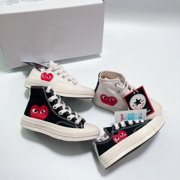 

2020 all-star 70s hi play designer kids shoes for girl boys canvas shoes white black baby toddler Converse 1970s size 23-35, Blue;gray
