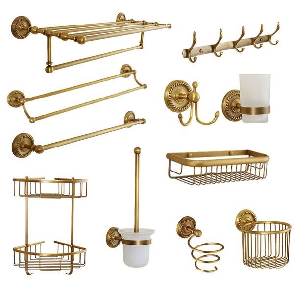 

antique carved bathroom hardware sets solid brass european bathroom accessories set brushed products (shelf/towel rack