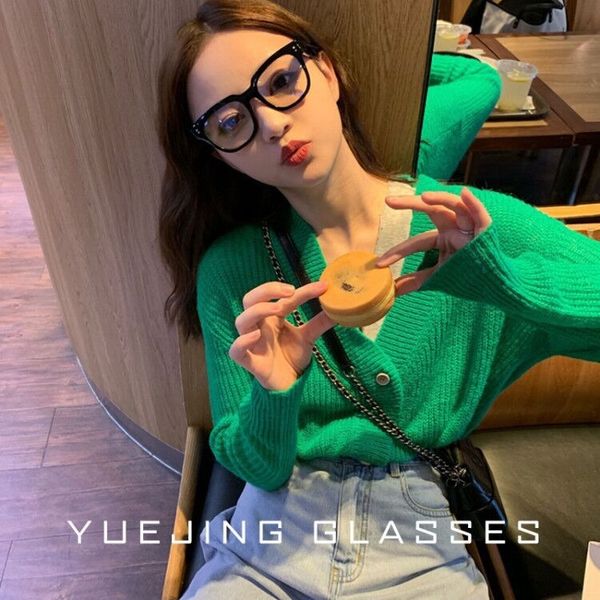 

gm sydney black frame frame big face thin unac men's and women's plain glasses anti-blue glasses glasses, Silver