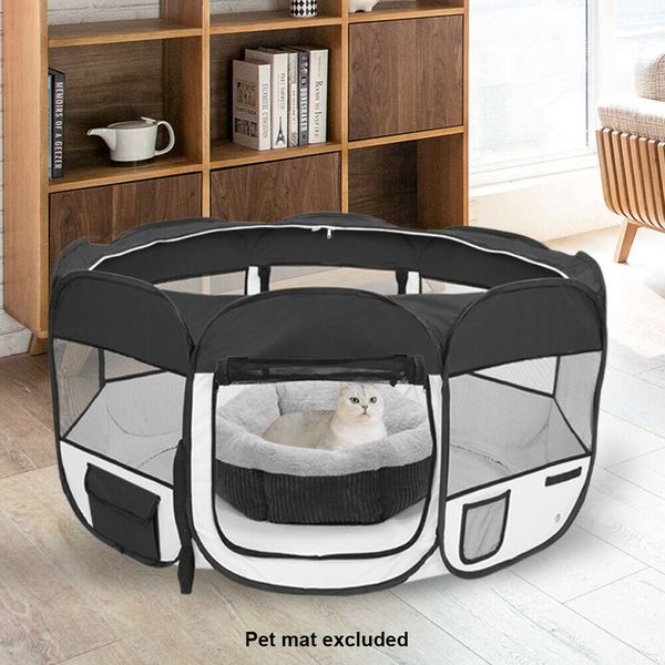 

черный 57" питомник pet забор щенок оксфорд playpen упражнение pen складной ящик