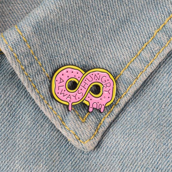 

симпатичный мультфильм розовый пончик металла kawaii эмаль pin badge кнопки брошь рубашка denim jacket сумка декоративные броши для женщин д, Gray