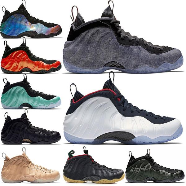 

penny hardaway foams one olympic denim habanero basketball shoes pro sequoia eggplant black metallic gold men 2019 authentic sneakers sports