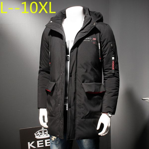 

2018 warm men's warm winter jacket windproof casual outerwear thick medium long coat men parka 10xl 8xl 6xl 5xl 4xl, Tan;black