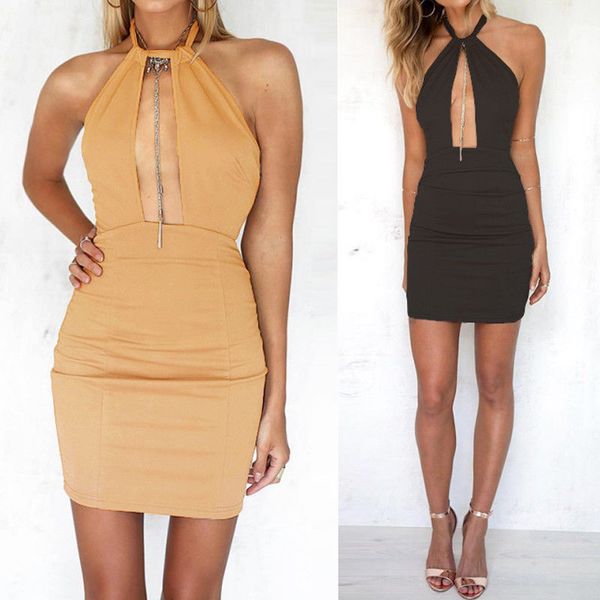 

hirigin women bandage evening party sleeveless backless hollow out pencil fashion mini dress, Black;gray